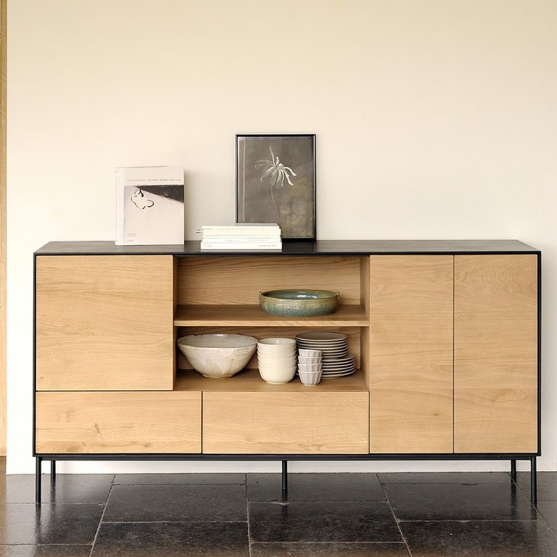 Credenza Blackbird 3 ante 2 cassetti Credenza Blackbird 3 ante 2 cassetti