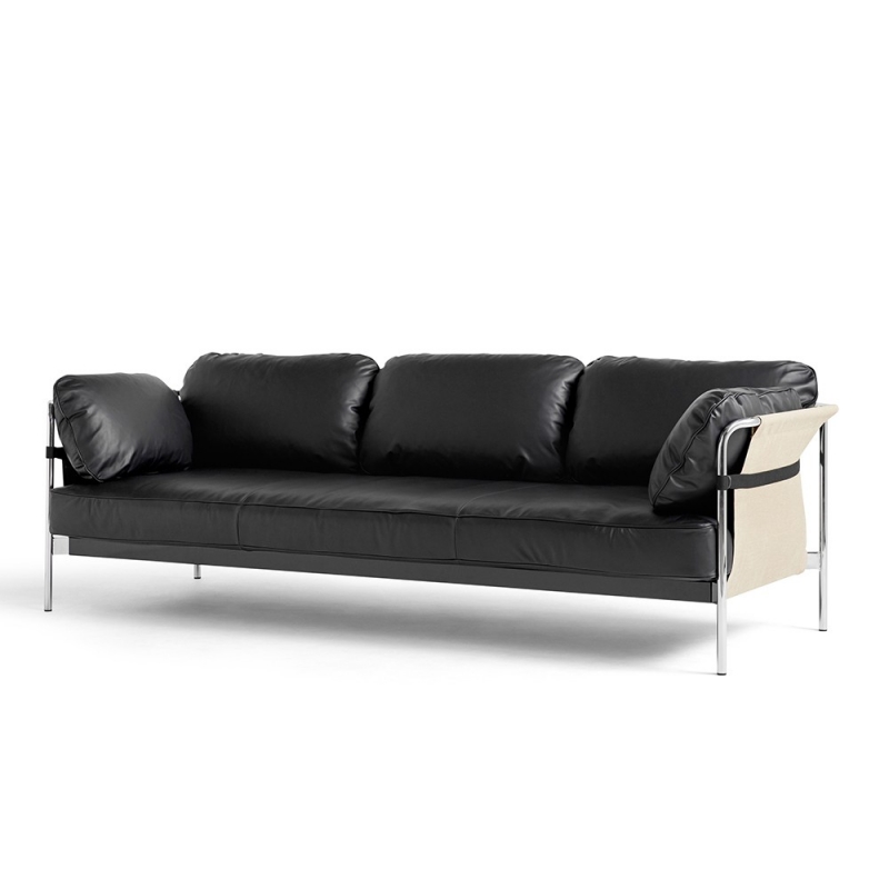 Can 3 Seater_ Chromed Steel Leg Can 3 Seater_ Chromed Steel Leg